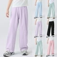 thumbnail image 1 of Avtoify Girls Pants Causal, Girls Sweatpants Plus Size, Children's Summer Solid Color Casual Sports Pants with Pockets Full Length, 1 of 7