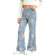 thumbnail image 1 of Avtoify Girls Pants Kids Girls Print Soft Elasticity Casual Flared Trousers Pants, 1 of 9