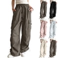 thumbnail image 1 of Avtoify Girls Pants Unisex Children's Spring/Fall Solid Color Elastic Waist Double Pocket Stylish Long Pants, 1 of 8