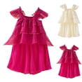 thumbnail image 1 of Avtoify Girls Summer Breathable Fresh Long Skirt Short Ruffled Skirt Short Sleeve Suspender Summer Kids, 1 of 7