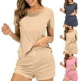 thumbnail image 1 of Avtoify Heart Print Satin Belted Robe Camisole Shorts Pajamas Loungewear Sets Woman, 1 of 10