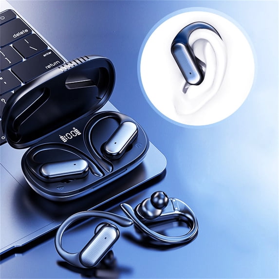 Avtoify Hi-Fi TWS-Headphones with Ear Hooks for Training Sport Wireless In-Ear Earphones Bluetooth 5.3 Inaudible Earbuds Headset Multicolor