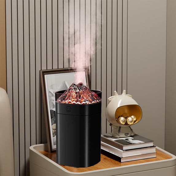 PRETXORVE Home Refresh Air Humidifier Colorful Crackle Volcano Humidifier for Bedroom Small Super Fogs Mist Spray Humidifier