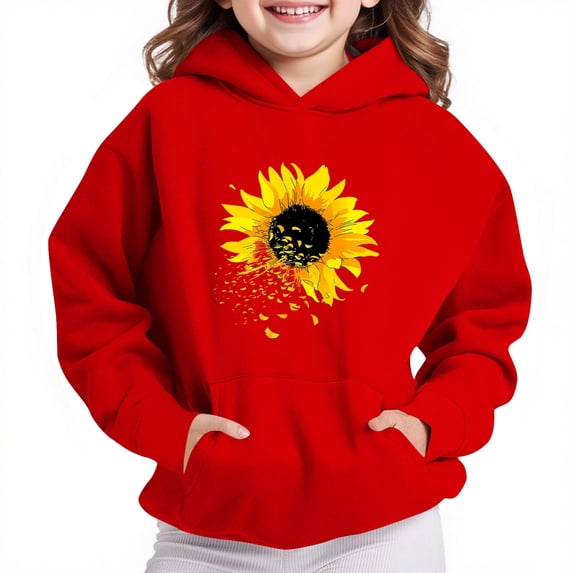 Avtoify Kids Long Sleeve Shirts Boys and Girls Casual Long Sleeve Hoodies Oversized Fleece Pocket Sweatshirt Tops