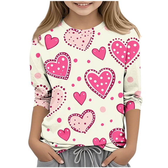 Avtoify Kids Long Sleeve Shirts Children's Print 3/4 Sleeve /Three Quarter Round Neck Bottom Shirt and Top for Kids