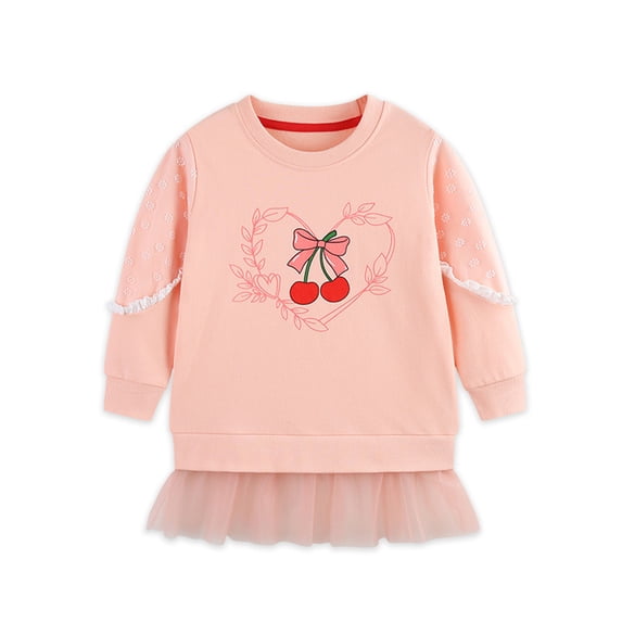 Avtoify Kids Long Sleeve Shirts Sweet and Lace Printed Pullover Top Long Sleeved Casual and Comfortable Hoodie for Girls