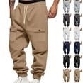thumbnail image 1 of Avtoify Men's Solid Color Workwear Sweatpants Drawstring Elastic Waistband Shorts for Men Pants, 1 of 10