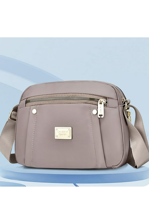 New One Shoulder Crossbody Bag Large Capacity Multi Compartment WoMens Bag Gray