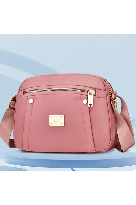 Avtoify New One Shoulder Crossbody Bag Large Capacity Multi Compartment WoMens Bag Pink