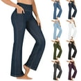 thumbnail image 1 of Avtoify Pants for Women Solid Elastic Denim Like Pockets Leggings Fitness Casual Long, 1 of 10