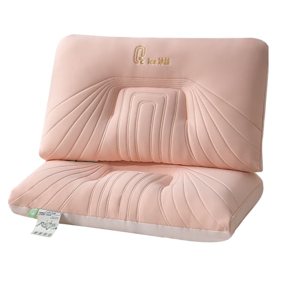 PRETXORVE Pillow Cool Feeling Soft Pillow with a Middle and Low Pillow Core Of 48x74cm Neck Protection Pillow for Household Use for Adults Without Collapsing