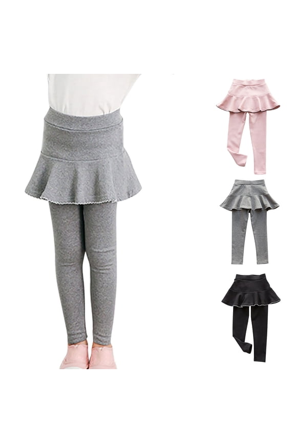 Fall Girls Pants Solid Color Elastic Soft Stretch Piece Skirt Base Trousers Thin Fabric for Little Girls Outer Match