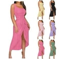 thumbnail image 1 of Avtoify Womens Solid Color Perspective Undergarment Covering The Chest Abdomen Wrap The Buttocks Wrap The Chest Elastic Dress, 1 of 5