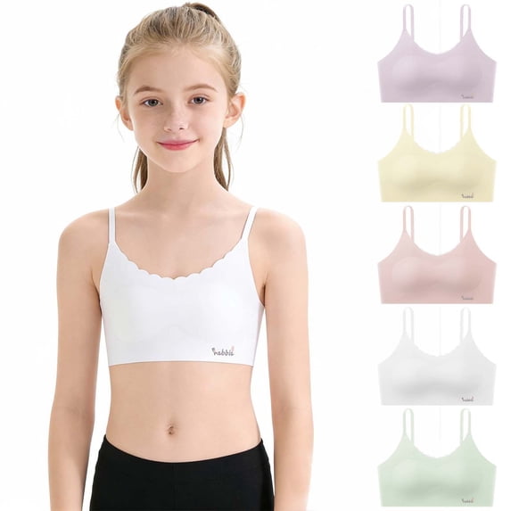 Avtoify Solid Color Thin Breathable Wear Summer Bra for Girls Young Student Soft Develop mental Daily