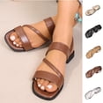 thumbnail image 1 of Avtoify Summer Flats Shoes Women Fashionable Casual Beach Open Toe Roman Flat, 1 of 10