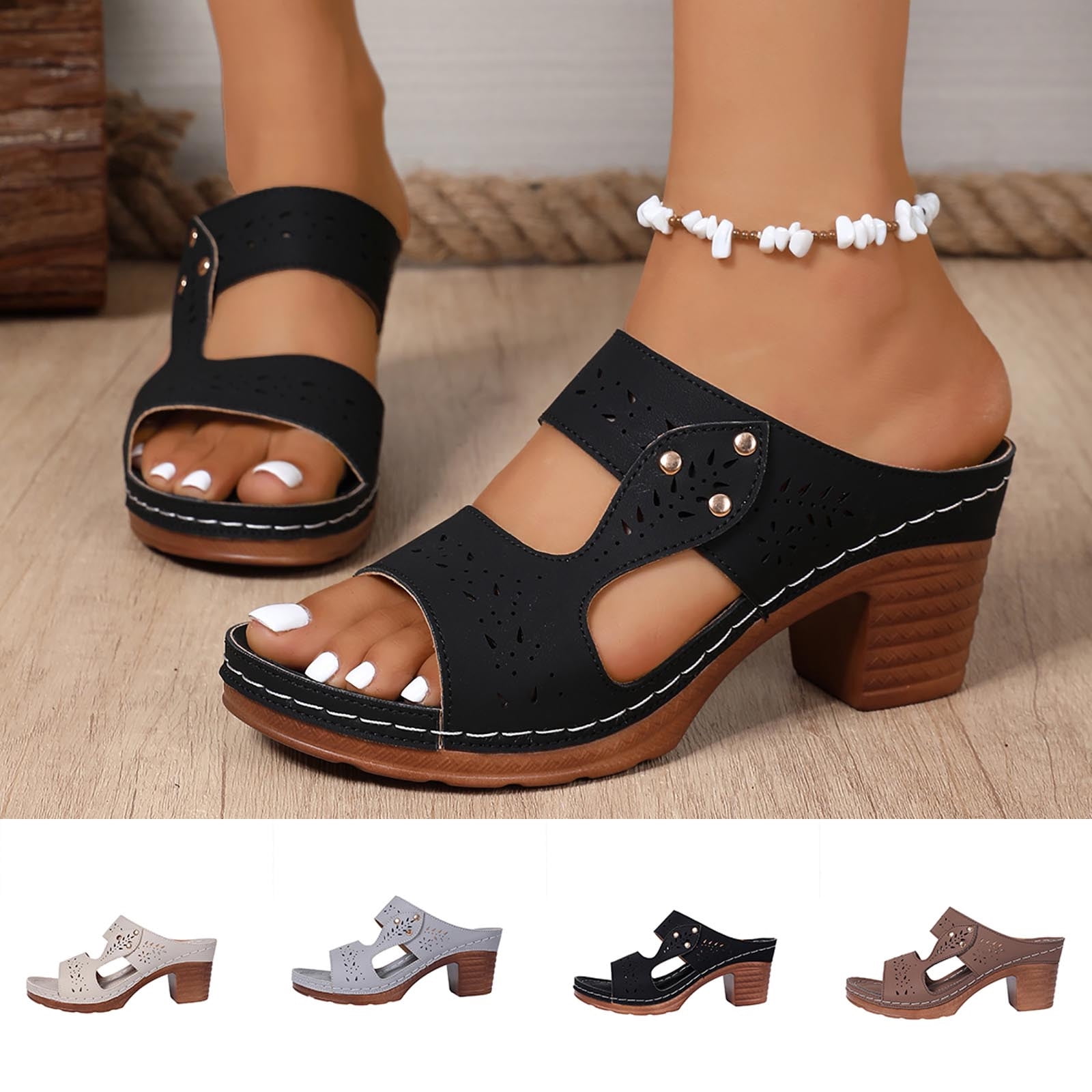 Avtoify Summer High Heels Shoes Women Fashionable Casual Summer Color ...