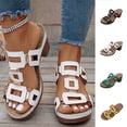 thumbnail image 1 of Avtoify Summer High Heels Shoes Women Fashionable Casual Versatile Plus Size Solid Color Round Toe High Heel, 1 of 10