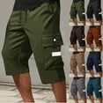 thumbnail image 1 of Avtoify Summer Men Cargo Drawstring Waist Large Pockets Casual Sportswear Summer Mens Pants Shorts, 1 of 7