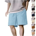 thumbnail image 1 of Avtoify Summer Men's Casual Fashionable Solid Color Drawstring Elastic Waist Summer Mens Pants Shorts, 1 of 8