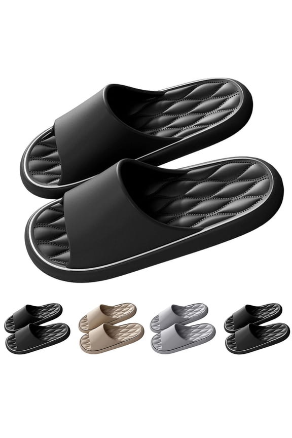 Summer Men's Slippers Diamond Pattern Wavy Casual Thick Sole Home Indoor Eva Odor Resistant