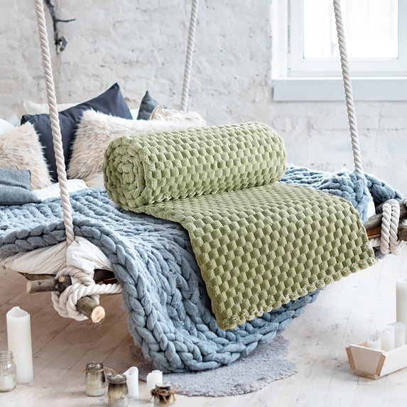 PRETXORVE Throw Blanket, Cozy Balanket, Flannel Blanket Solid Color Multifunctional Cover Blanket
