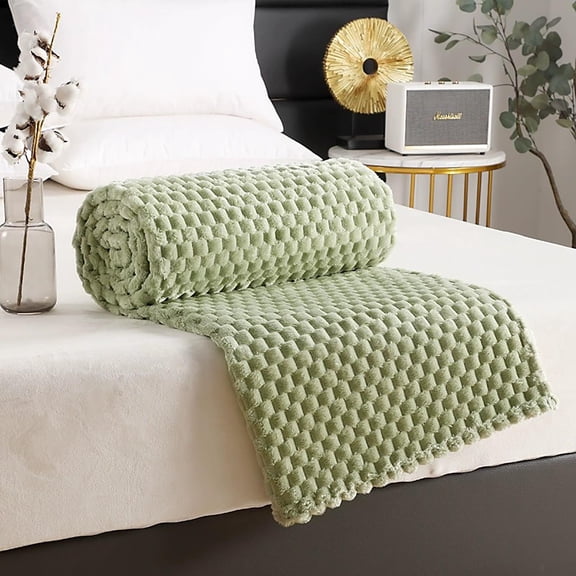 PRETXORVE Throw Blanket, Cozy Balanket, Flannel Blanket Solid Color Multifunctional Cover Blanket