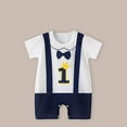 thumbnail image 1 of Avtoify Toddler Rompers, Toddler Girls Boys Short Sleeve Printed Color T-Shirt Round Neck Jumpsuit, 1 of 8