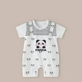 thumbnail image 1 of Avtoify Toddler Rompers, Toddler Girls Boys Short Sleeve Printed Color T-Shirt Round Neck Jumpsuit, 1 of 4