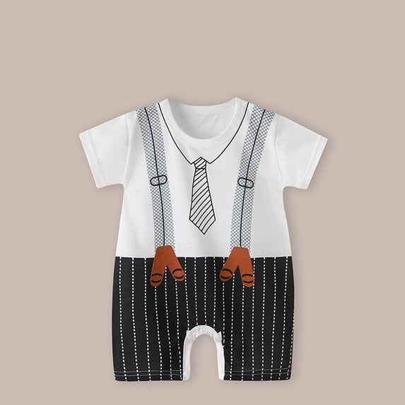 Avtoify Toddler Rompers, Toddler Girls Boys Short Sleeve Printed Color T-Shirt Round Neck Jumpsuit