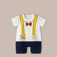 thumbnail image 1 of Avtoify Toddler Rompers, Toddler Girls Boys Short Sleeve Printed Color T-Shirt Round Neck Jumpsuit, 1 of 4