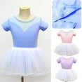 thumbnail image 1 of Avtoify Toddler Rompers, Toddler Girls Children's Dance Fall Short Sleeves Training One-piece Performance Skirt Set, 1 of 2