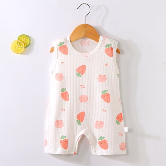Avtoify Toddler Rompers, Toddler Sleeveless Romper Print Jumpsuit with Snap Closure