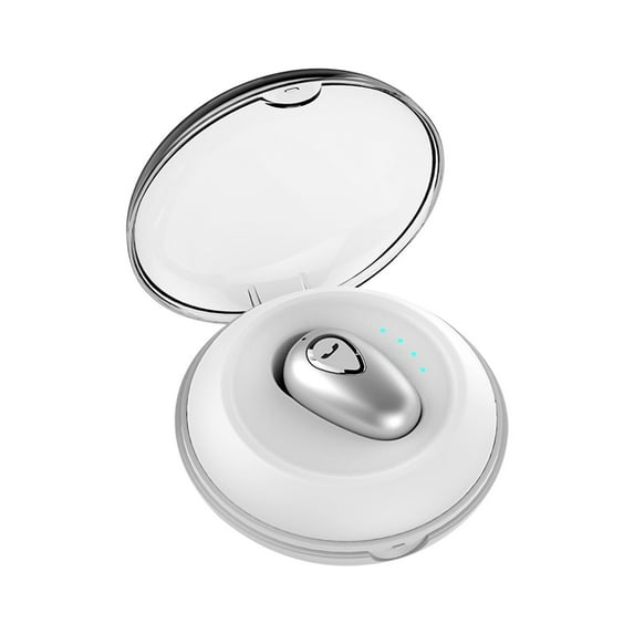 Avtoify True Wireless Earbuds Bluetooth Headphones Control with Wireless Charging Case IPX8 Stereo Earphones In-Ear Built-in Mic Headset Premium Silver