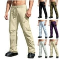 thumbnail image 1 of Avtoify Unisex Casual Faddish Solid Patchwork Zipper Multiple Pockets Shorts for Men Trousers Ski Pants, 1 of 10