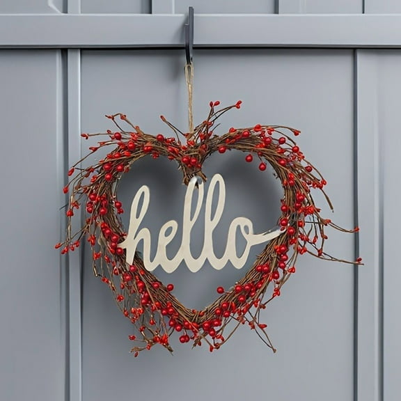 Avtoify Valentine's Day Wreath Valentine's Day Love Flower Wreath Door Hanging Decoration Weaving Simulation Flower