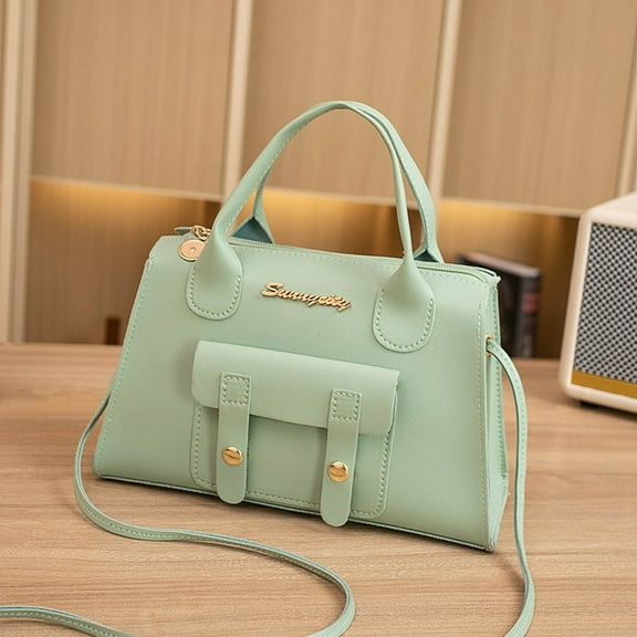 PRETXORVE WoMens Shoulder Bag Fashion New Pattern Solid Handbag Shoulder Bag Dual Purpose High Capacity Zipper Bag Green