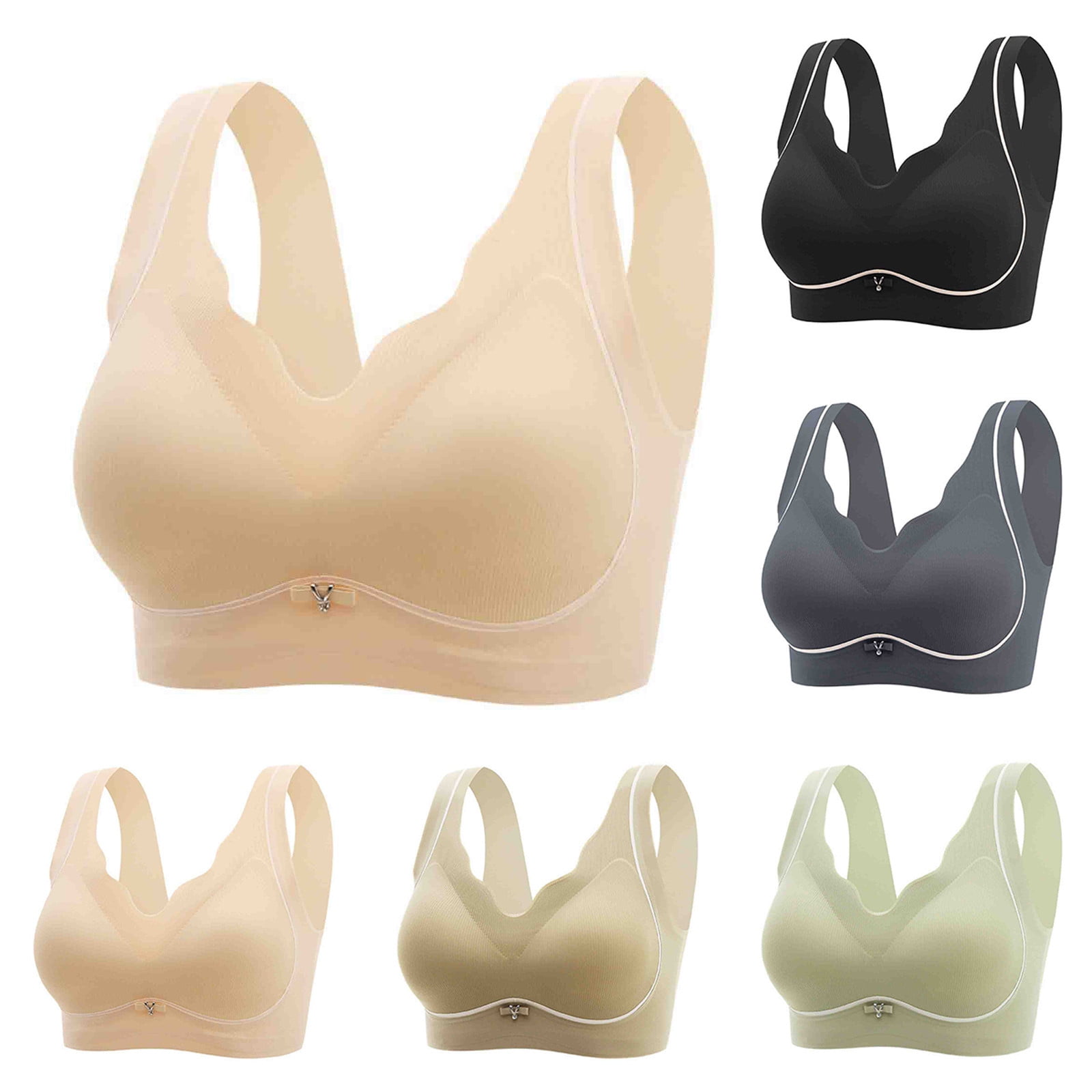 Avtoify Woman Seamless Gathered Bra Summer Bras for Women Thin No Rims ...