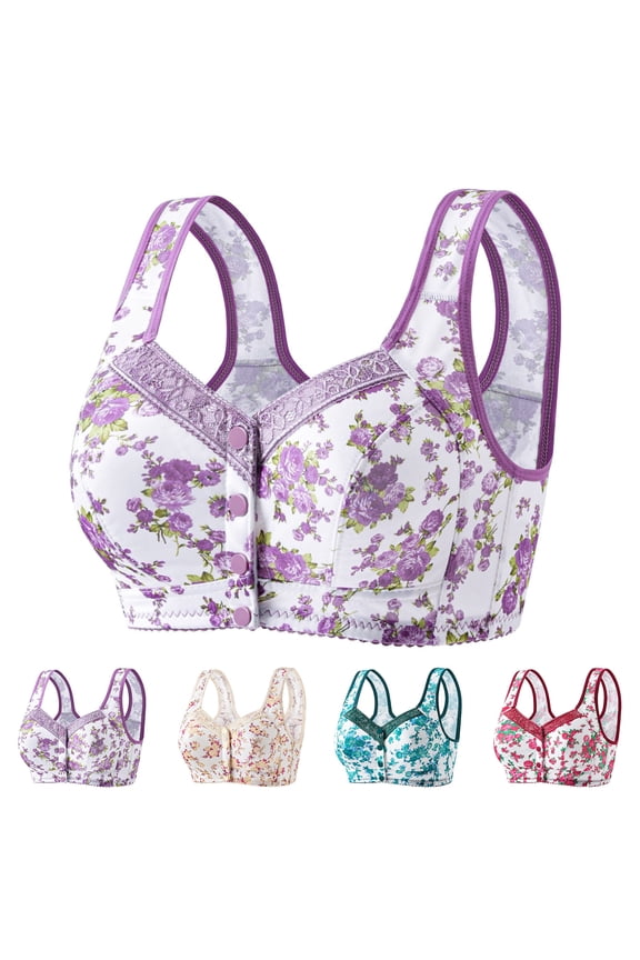 Woman's Large Size Rims-free Ruffled Summer Womens Bras Comfortable Breathable