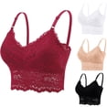 thumbnail image 1 of Avtoify Women Solid Color Bra Summer Womens Bras Underwire Lace Padded Camisole Daily Wear, 1 of 4