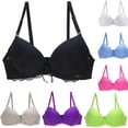 thumbnail image 1 of Avtoify Women Solid Color Bra Summer Womens Bras Underwire Lace Padded Support Daily Wear, 1 of 5