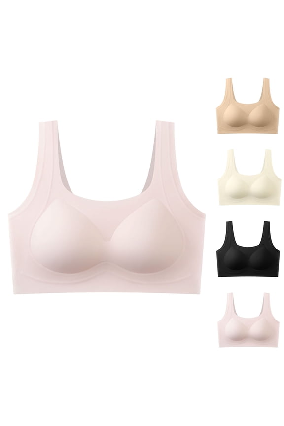 Women's Casual Solid Color Summer Womens Bras Comfortable Perspective Everyday Bras Rims