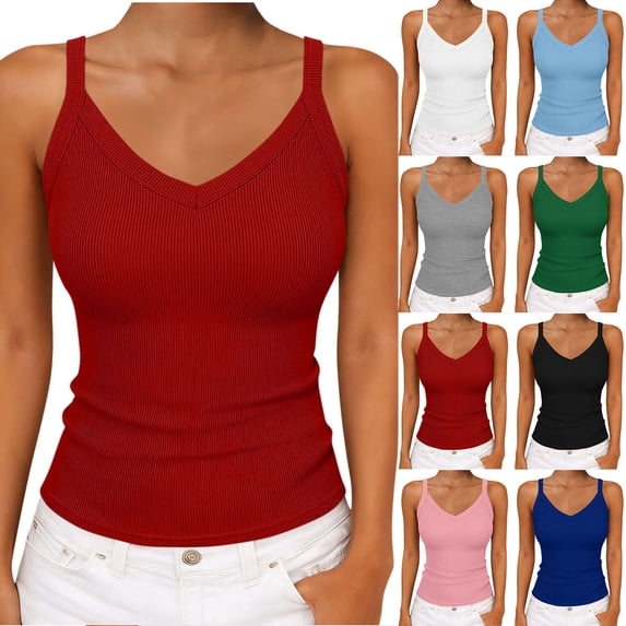 Avtoify Women's High Elastic Ribbed Built-In Bra One-Piece Seamless Naked Sensation-Back Running Sports Tank Top