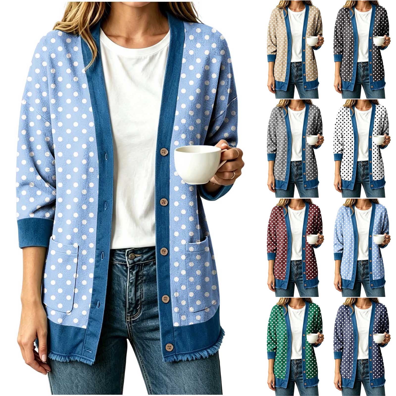 Random Kids Avtoify Womens Causal Jacket Vintage Random Print Denim Splicing Button ...