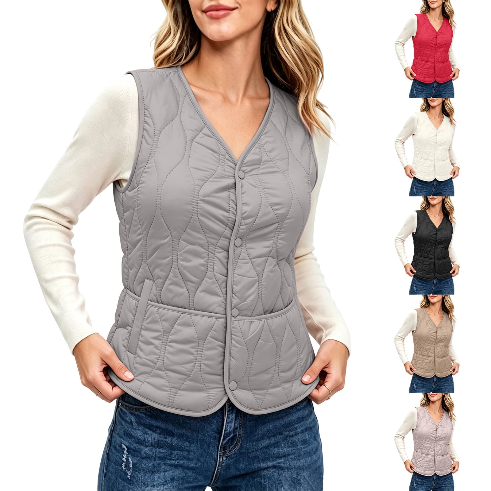 Avtoify Womens Winter Jacket Light Fleece Lined Slim Warm Layering ...