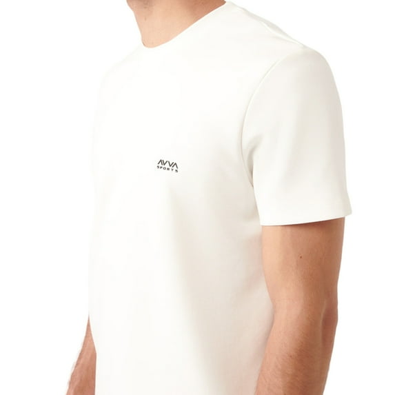 Avva Men's Crew Neck, Basic Slim Fit, Short Sleeve T-Shirt, 2X-Large, Ecru
