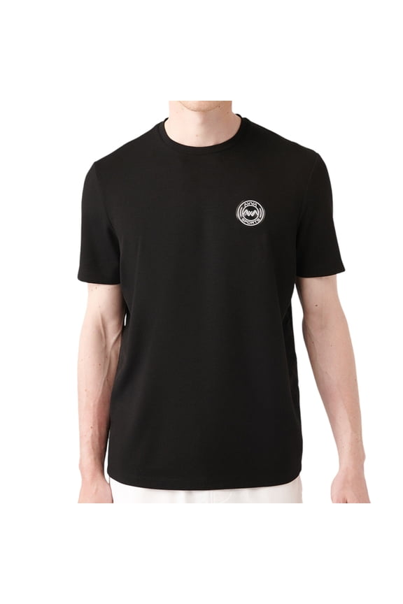 Men's Crew Neck, Slim Fit, Short Sleeve, Garni Pieced T-Shirt, Small, Black