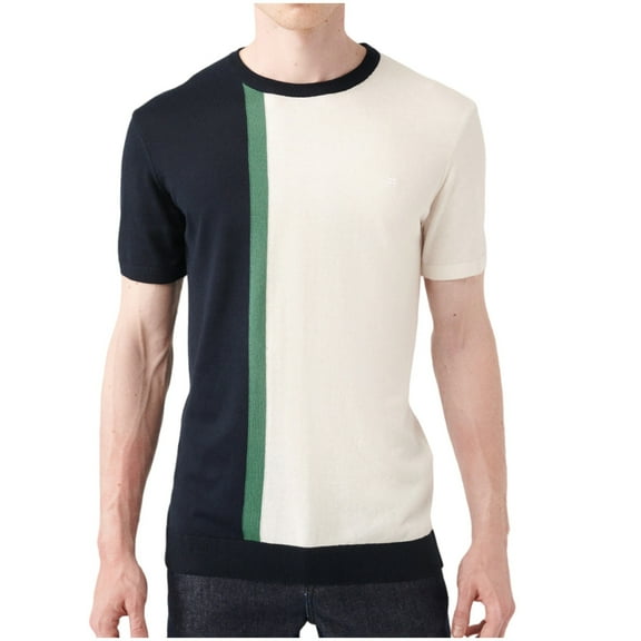 Avva Men's Regular Fit, Crew Neck, Short Sleeve, Sweater-Knitwear T-Shirt, Small, Dark Blue