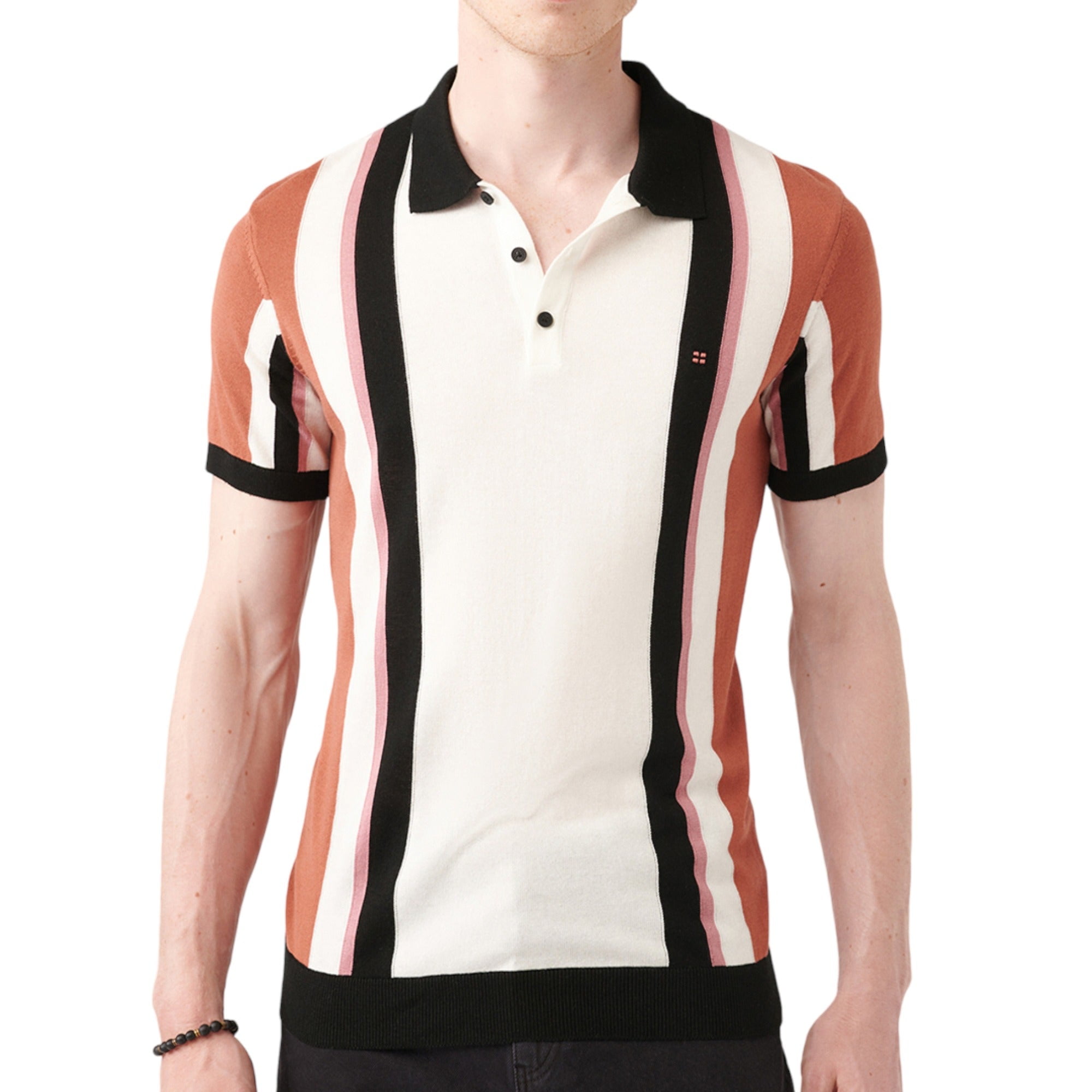 Tribekka 44 Men's Open Knit Button Down Refined Sweater Polo Tribekka 44 Men's Open Knit Button Down Refined Sweater Polo