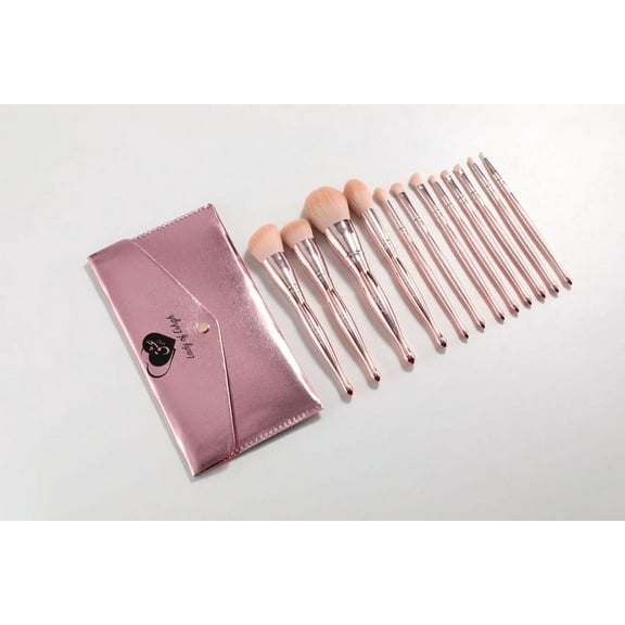 Avvalin Eshgh, The First Love Collection by Lady of Eshgh 12pc Cruelty Free Fine Makeup Brushes with Matching Travel Bag