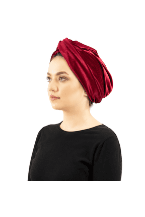 Red Reversible Full Head Hair Scarf Wrap, Cord Velvet Turban, Headcover Head Wrap for Women, Self-tie hijab , Best Gift for Mom, Chemo Gift Idea, Mothers Day Gifts